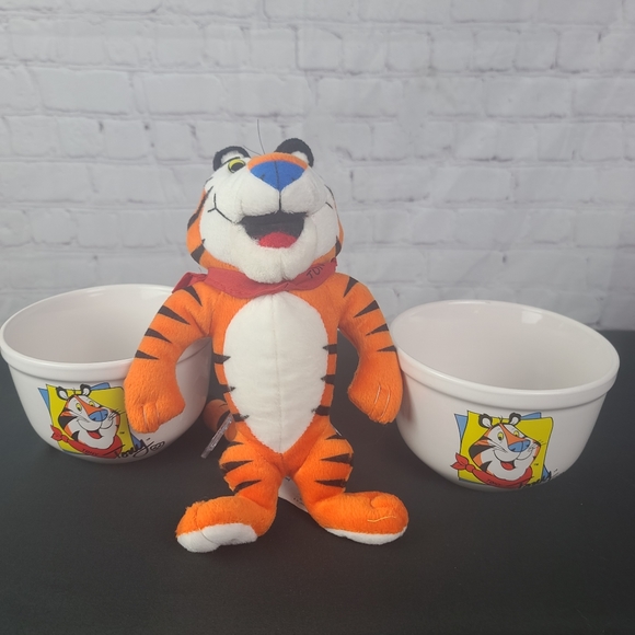 Kelloggs Dining Tony The Tiger Cereal Bowls X2 One Tony Plush